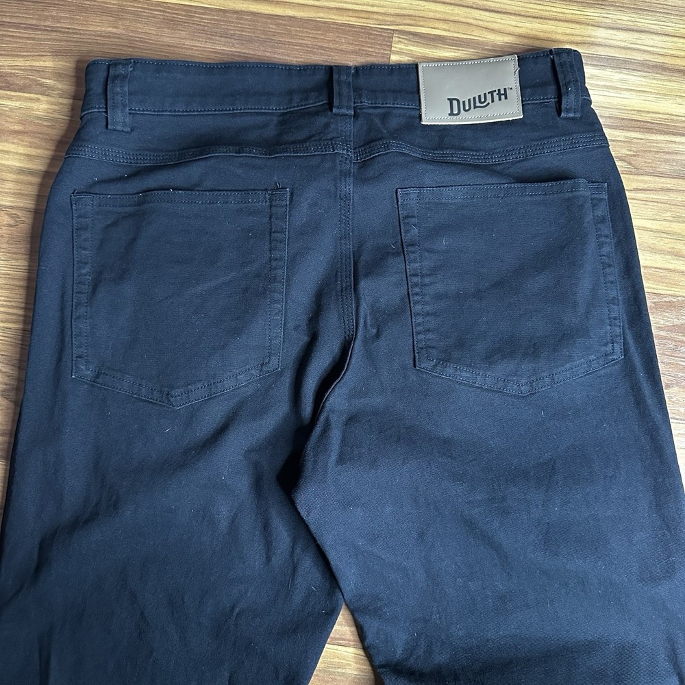 Duluth Trading Flex Fire Hose Pants Mens 32x30 Black Canvas Workwear Chino - Picture 13 of 13